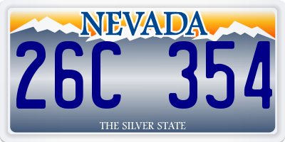 NV license plate 26C354