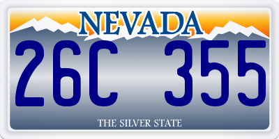 NV license plate 26C355