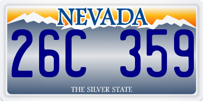 NV license plate 26C359