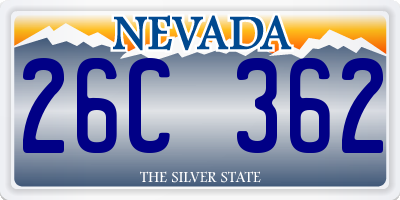 NV license plate 26C362