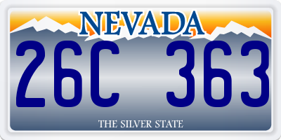 NV license plate 26C363