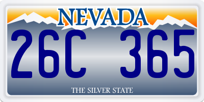 NV license plate 26C365