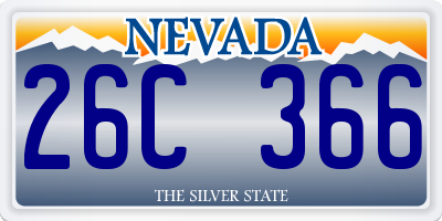 NV license plate 26C366