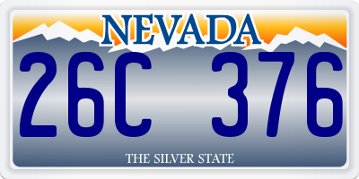 NV license plate 26C376