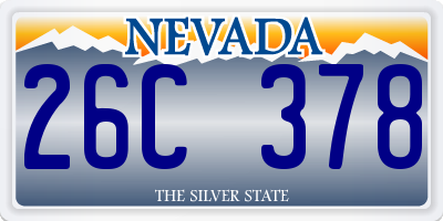 NV license plate 26C378