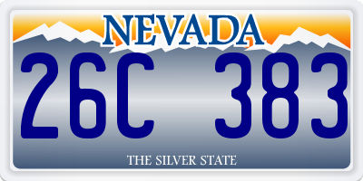 NV license plate 26C383