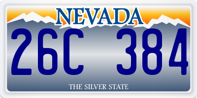 NV license plate 26C384