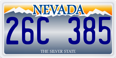 NV license plate 26C385