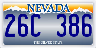 NV license plate 26C386