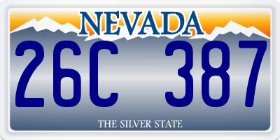 NV license plate 26C387
