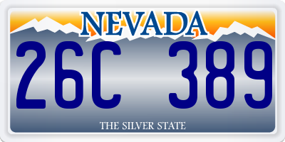 NV license plate 26C389