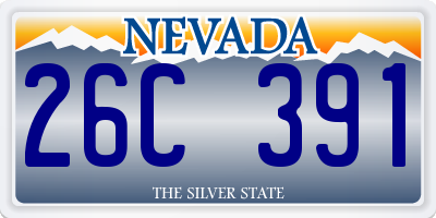 NV license plate 26C391
