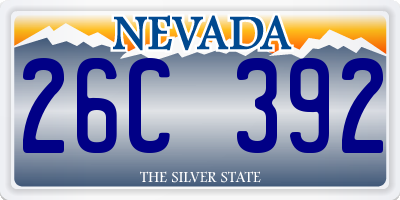 NV license plate 26C392