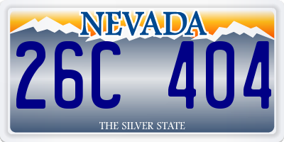NV license plate 26C404