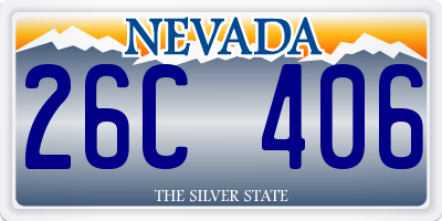 NV license plate 26C406