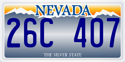 NV license plate 26C407