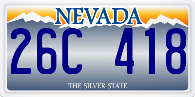 NV license plate 26C418