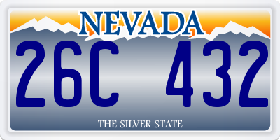 NV license plate 26C432