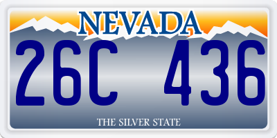 NV license plate 26C436