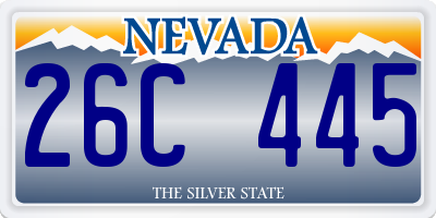 NV license plate 26C445