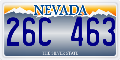 NV license plate 26C463