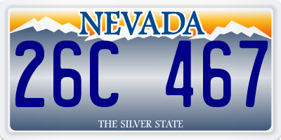 NV license plate 26C467