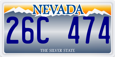 NV license plate 26C474