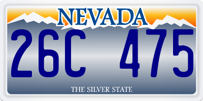 NV license plate 26C475
