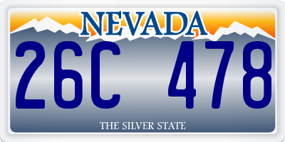 NV license plate 26C478