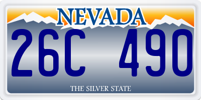 NV license plate 26C490