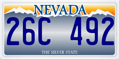 NV license plate 26C492