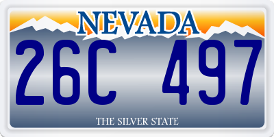 NV license plate 26C497
