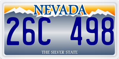 NV license plate 26C498