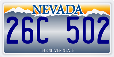 NV license plate 26C502