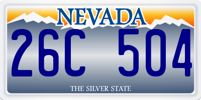 NV license plate 26C504