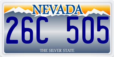 NV license plate 26C505
