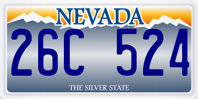 NV license plate 26C524