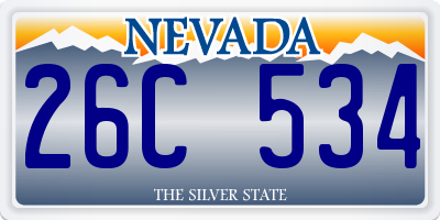 NV license plate 26C534