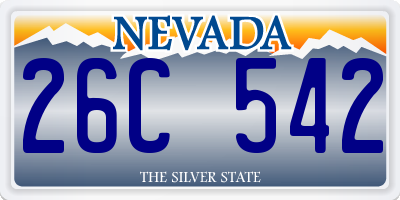 NV license plate 26C542