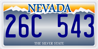 NV license plate 26C543