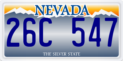 NV license plate 26C547