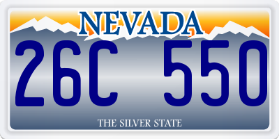 NV license plate 26C550