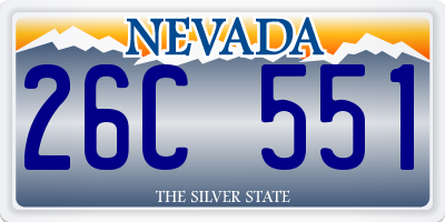 NV license plate 26C551