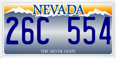NV license plate 26C554