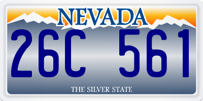 NV license plate 26C561