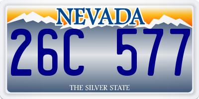 NV license plate 26C577