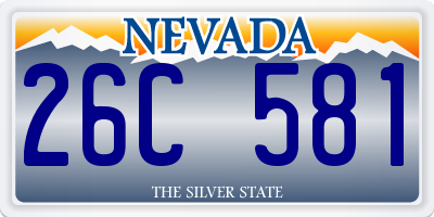 NV license plate 26C581