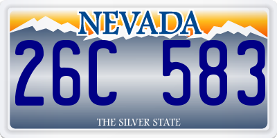 NV license plate 26C583