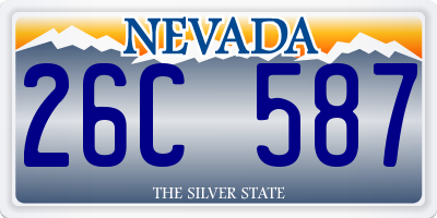 NV license plate 26C587