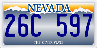 NV license plate 26C597